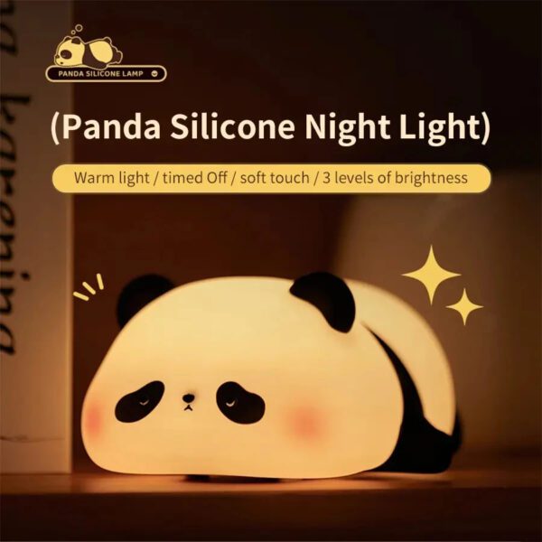 Rechargeable Panda Lamp | Cute Panda Night Light | Soft Silicon Lamp For Room Decoration | Panda Lamp