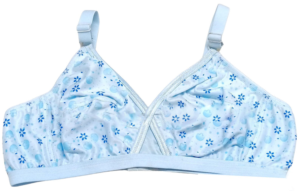 Pack Of 4 Women Ladies Girls Classy Multi Colour Jersey Printed Bra Brief Blouse Brazier Brass                  ie - Comfortable Daily Innerwear Set - 32 to 42