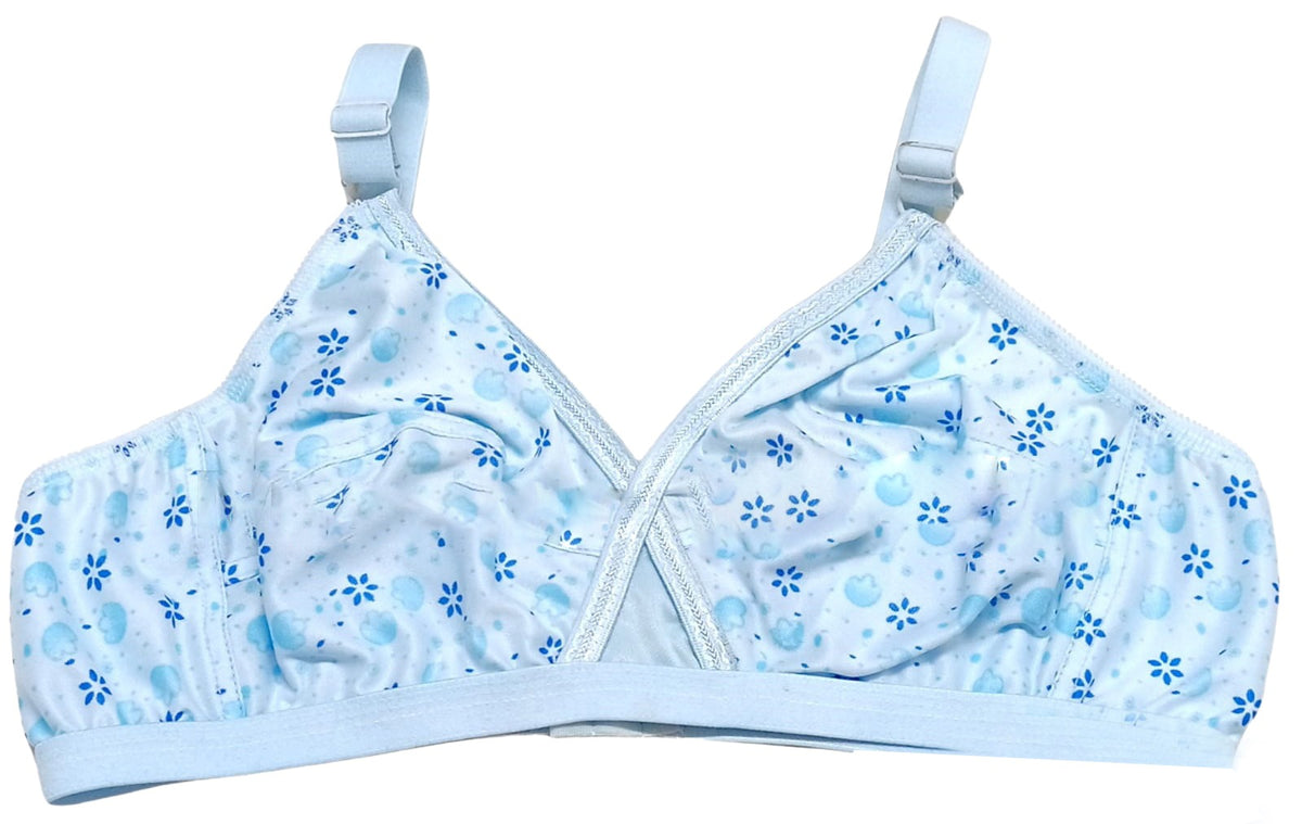 Pack Of 4 Women Ladies Girls Classy Multi Colour Jersey Printed Bra Brief Blouse Brazier Brass                  ie - Comfortable Daily Innerwear Set - 32 to 42