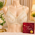 SL Comfort Plus Premium Ladies Bra - Skin Color - Front Embroidery Design with Lace Detailing - 32