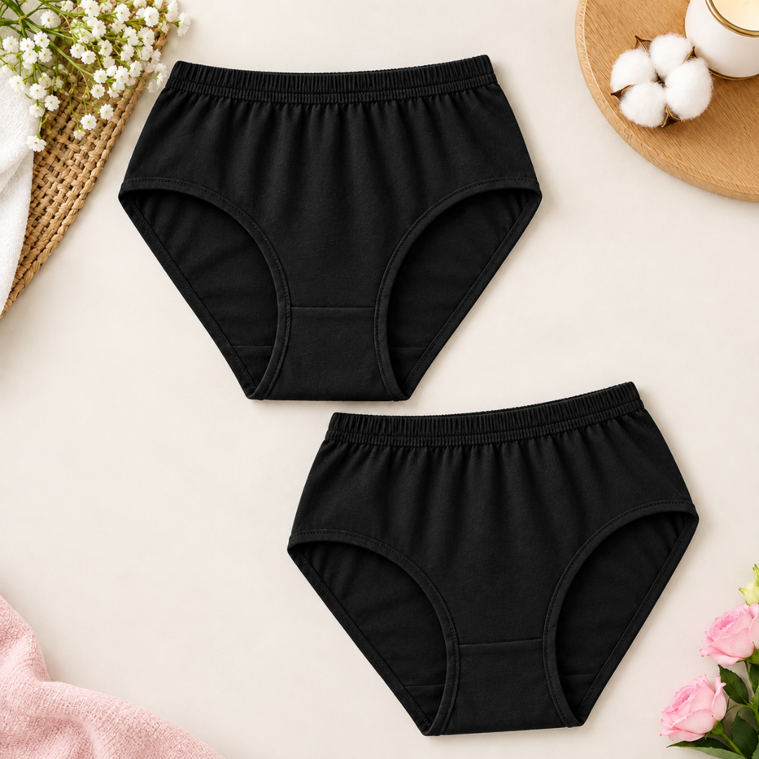 Everyday Soft Cotton Jersey Women's Panties Breathable Comfortable Ladies Underwear Innerwear - Pack of 5 - L