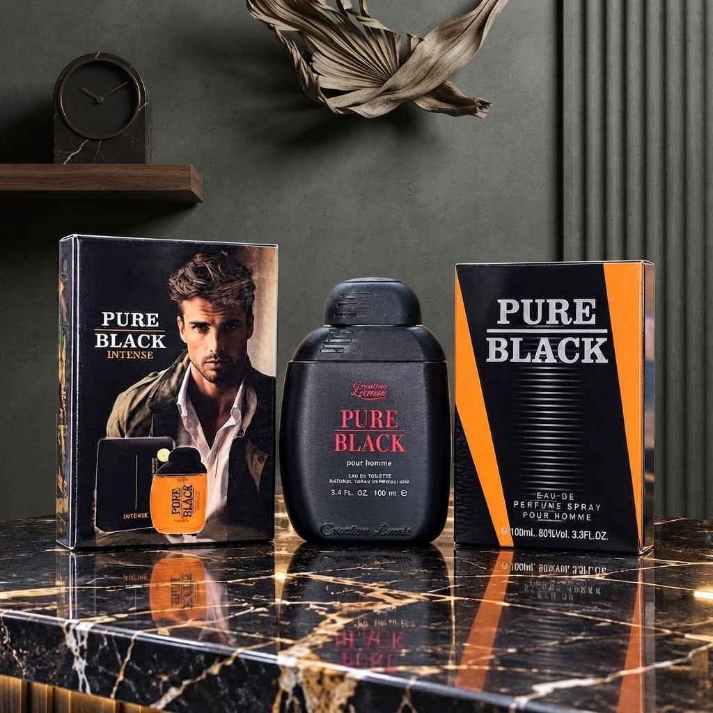Creation Lamis Pure Black Mens Fragrance - Fragrance Accessory Designed For Scent Application - 100ML